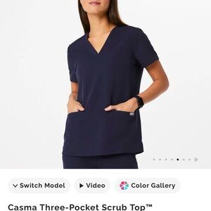 Figs Women's Navy Scrub Top